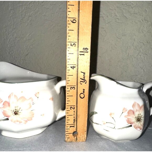 Mikasa Amsterdam Creamer & Sugar Bowl Set Floral Design - Picture 5 of 6